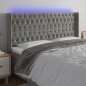vidaXL Cabecero con LED de terciopelo gris claro 203x16x118/128 cm vidaXL Cabecero con LED de terciopelo gris claro 203x16x118/128 cm