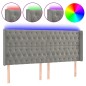 vidaXL Cabecero con LED de terciopelo gris claro 203x16x118/128 cm vidaXL Cabecero con LED de terciopelo gris claro 203x16x118/128 cm