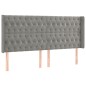 vidaXL Cabecero con LED de terciopelo gris claro 203x16x118/128 cm vidaXL Cabecero con LED de terciopelo gris claro 203x16x118/128 cm