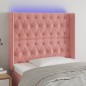 vidaXL Cabecero con LED de terciopelo rosa 103x16x118/128 cm vidaXL Cabecero con LED de terciopelo rosa 103x16x118/128 cm