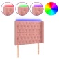 vidaXL Cabecero con LED de terciopelo rosa 103x16x118/128 cm vidaXL Cabecero con LED de terciopelo rosa 103x16x118/128 cm