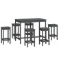 vidaXL Set de bar 7 piezas madera maciza de pino gris