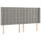 vidaXL Cabecero con LED de terciopelo gris claro 203x16x118/128 cm vidaXL Cabecero con LED de terciopelo gris claro 203x16x118/128 cm