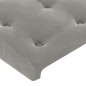 vidaXL Cabecero con LED de terciopelo gris claro 203x16x118/128 cm vidaXL Cabecero con LED de terciopelo gris claro 203x16x118/128 cm