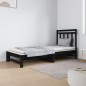 vidaXL Sofá cama extraíble madera maciza de pino negro 2x(90x190) cm