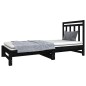 vidaXL Sofá cama extraíble madera maciza de pino negro 2x(90x190) cm