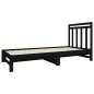 vidaXL Sofá cama extraíble madera maciza de pino negro 2x(90x190) cm