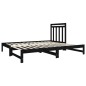 vidaXL Sofá cama extraíble madera maciza de pino negro 2x(90x190) cm