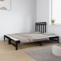 vidaXL Sofá cama extraíble madera maciza de pino negro 2x(90x190) cm