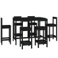 vidaXL Set de bar 7 piezas madera maciza de pino negro vidaXL Set de bar 7 piezas madera maciza de pino negro