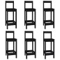 vidaXL Set de bar 7 piezas madera maciza de pino negro vidaXL Set de bar 7 piezas madera maciza de pino negro