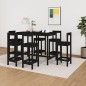 vidaXL Set de bar 7 piezas madera maciza de pino negro vidaXL Set de bar 7 piezas madera maciza de pino negro