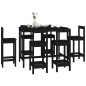 vidaXL Set de bar 7 piezas madera maciza de pino negro vidaXL Set de bar 7 piezas madera maciza de pino negro