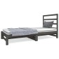 vidaXL Sofá cama extraíble madera maciza de pino gris 2x(90x190) cm