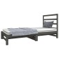 vidaXL Sofá cama extraíble madera maciza de pino gris 2x(90x190) cm