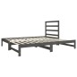 vidaXL Sofá cama extraíble madera maciza de pino gris 2x(90x190) cm