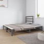 vidaXL Sofá cama extraíble madera maciza de pino gris 2x(90x190) cm