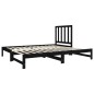 vidaXL Sofá cama extraíble madera maciza de pino negro 2x(90x190) cm vidaXL Sofá cama extraíble madera maciza de pino negro 2x(90x190) cm