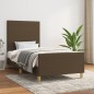 vidaXL Estructura de cama con cabecero de tela marrón oscuro 80x200 cm vidaXL Estructura de cama con cabecero de tela marrón oscuro 80x200 cm