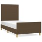 vidaXL Estructura de cama con cabecero de tela marrón oscuro 80x200 cm vidaXL Estructura de cama con cabecero de tela marrón oscuro 80x200 cm