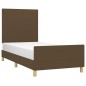 vidaXL Estructura de cama con cabecero de tela marrón oscuro 80x200 cm vidaXL Estructura de cama con cabecero de tela marrón oscuro 80x200 cm