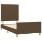 vidaXL Estructura de cama con cabecero de tela marrón oscuro 80x200 cm vidaXL Estructura de cama con cabecero de tela marrón oscuro 80x200 cm