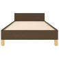 vidaXL Estructura de cama con cabecero de tela marrón oscuro 80x200 cm vidaXL Estructura de cama con cabecero de tela marrón oscuro 80x200 cm