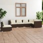 vidaXL Set muebles de jardín 6 piezas y cojines ratán sintético marrón vidaXL Set muebles de jardín 6 piezas y cojines ratán sintético marrón