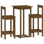 vidaXL Set de bar 3 piezas madera maciza de pino marrón miel