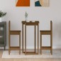 vidaXL Set de bar 3 piezas madera maciza de pino marrón miel