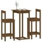 vidaXL Set de bar 3 piezas madera maciza de pino marrón miel