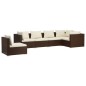 vidaXL Set muebles de jardín 6 piezas y cojines ratán sintético marrón vidaXL Set muebles de jardín 6 piezas y cojines ratán sintético marrón