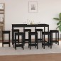 vidaXL Set de bar 9 piezas madera maciza de pino negro vidaXL Set de bar 9 piezas madera maciza de pino negro