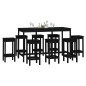 vidaXL Set de bar 9 piezas madera maciza de pino negro vidaXL Set de bar 9 piezas madera maciza de pino negro