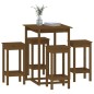 vidaXL Set de bar 5 piezas madera maciza de pino marrón miel vidaXL Set de bar 5 piezas madera maciza de pino marrón miel