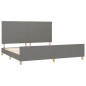 vidaXL Estructura de cama con cabecero tela gris oscuro 200x200 cm