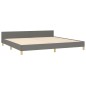 vidaXL Estructura de cama con cabecero tela gris oscuro 200x200 cm