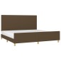 vidaXL Estructura de cama con cabecero de tela marrón oscuro 200x200cm