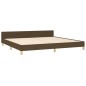 vidaXL Estructura de cama con cabecero de tela marrón oscuro 200x200cm