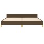 vidaXL Estructura de cama con cabecero de tela marrón oscuro 200x200cm