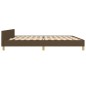 vidaXL Estructura de cama con cabecero de tela marrón oscuro 200x200cm
