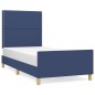 vidaXL Estructura de cama con cabecero de tela azul 80x200 cm vidaXL Estructura de cama con cabecero de tela azul 80x200 cm