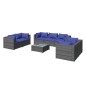 vidaXL Set de sofás de jardín 8 piezas y cojines ratán sintético gris vidaXL Set de sofás de jardín 8 piezas y cojines ratán sintético gris