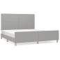 vidaXL Estructura de cama con cabecero tela gris claro 160x200 cm vidaXL Estructura de cama con cabecero tela gris claro 160x200 cm