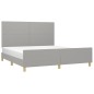 vidaXL Estructura de cama con cabecero tela gris claro 160x200 cm vidaXL Estructura de cama con cabecero tela gris claro 160x200 cm