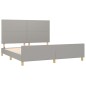 vidaXL Estructura de cama con cabecero tela gris claro 160x200 cm vidaXL Estructura de cama con cabecero tela gris claro 160x200 cm