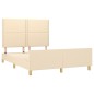 vidaXL Estructura de cama con cabecero de tela color crema 140x200 cm vidaXL Estructura de cama con cabecero de tela color crema 140x200 cm
