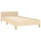 vidaXL Estructura de cama con cabecero de tela color crema 100x200 cm vidaXL Estructura de cama con cabecero de tela color crema 100x200 cm