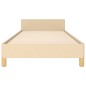 vidaXL Estructura de cama con cabecero de tela color crema 100x200 cm vidaXL Estructura de cama con cabecero de tela color crema 100x200 cm