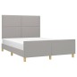 vidaXL Estructura de cama con cabecero de tela gris claro 140x200 cm vidaXL Estructura de cama con cabecero de tela gris claro 140x200 cm